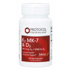 K2 MK-7 & D3 180 mcg K2 / 5000 IU (125 mcg) D3