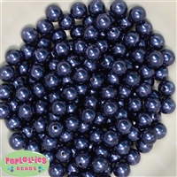 10mm Navy Faux Pearl Beads sold in packages of 50 beads