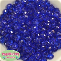 12mm Clear Royal Blue Abacus Acrylic Beads