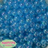 12mm Cyan Blue AB Finish Miracle Acrylic Bubblegum Beads