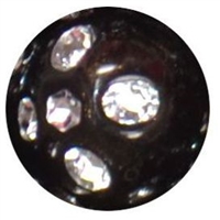 12mm Black Faux Pearl Bead with Rhinstones sold individually