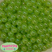 12mm Emerald Green AB Finish Bubble Acrylic Bubblegum Beads