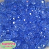 12mm Clear Blue Faceted Acrylic Bubblegum Beads