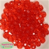 12mm Red Faceted Clear Acrylic Bubblegum Beads