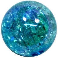 12mm Acrylic Blue Crackle Bubblegum Bead