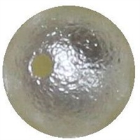 12mm Cream Crinkle Pearl Bubblegum Bead