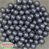 12mm Gray Crinkle Pearl Bubblegum Beads
