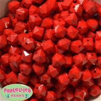 12mm Red Acrylic Cube Bubblegum Beads