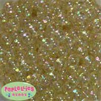 12mm Clear Gold Glitter Beads