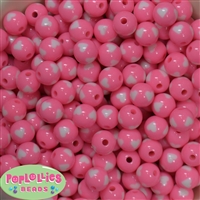 12mm pink with white heart resin Bubblegum Beads