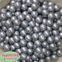 12mm matte silver acrylic faux pearl bead