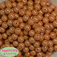 12mm Gold AB Finish Miracle Acrylic Bubblegum Beads