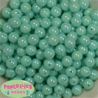 12mm Mint AB Finish Miracle Acrylic Bubblegum Beads