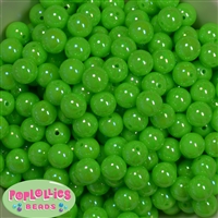 12mm Neon Lime AB Finish Miracle Acrylic Bubblegum Beads