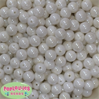 12mm White AB Finish Miracle Acrylic Bubblegum Beads