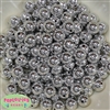 12mm Shiny Silver Mirror Bubblegum Beads