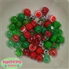 12mm Mixed Style Christmas Acrylic Beads sold in packages of 50 beads