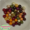 12mm Mixed Style autumn Acrylic Beads sold in packages of 50 beads