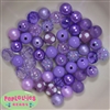12mm Mixed Style Lavender Acrylic Beads sold in packages of 50 beads