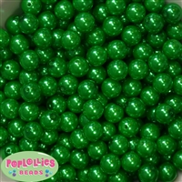 12mm Christmas Green Faux Pearl Beads sold in packages of 50 beads