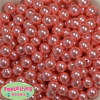 12mm Coral Faux Pearl Beads sold in packages of 50 beads