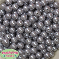 12mm Bulk Gray Acrylic Faux Pearls