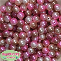 12mm Ice Cream Ombre Tone Multi Color Ombre Faux Pearl Acrylic Beads