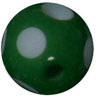12mm Acrylic Polka Green Dot Bubblegum Bead