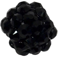 12mm Black Rhinestone Bubblegum Beads