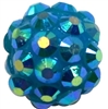 12mm Blue Rhinestone Bubblegum Beads