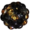 12mm Black and Gold Confetti Rhinestone Bubblegum Beads