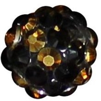 12mm Black and Gold Confetti Rhinestone Bubblegum Beads