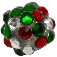 12mm Christmas Confetti Rhinestone Bubblegum Beads