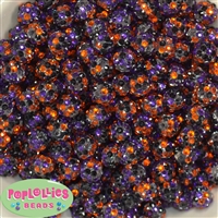 12mm Unicorn Confetti Rhinestone Bubblegum Beads