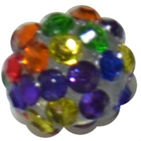 12mm rainbow confetti rhinestone bead