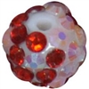 12mm Valentine Confetti Rhinestone Bubblegum Bead