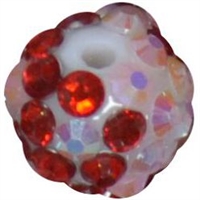 12mm Valentine Confetti Rhinestone Bubblegum Bead