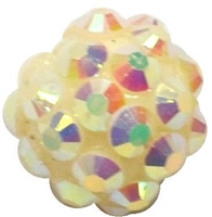 12mm Cream Rhinestone Bubblegum Beads