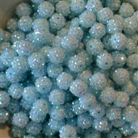 12mm Ice Mint Rhinestone Bubblegum Beads