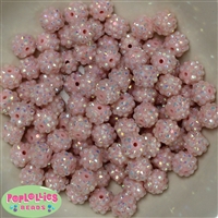 12mm Ice Pink Rhinestone Bubblegum Beads