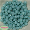 12mm Mint Rhinestone Bubblegum Beads