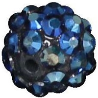 12mm Navy Blue Rhinestone Bubblegum Beads