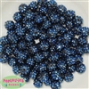 12mm Navy Rhinestone Bubblegum Beads