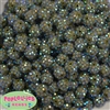 12mm Olive Green Rhinestone Bubblegum Beads