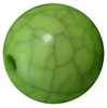 12mm Solid Lime Crackle Bead