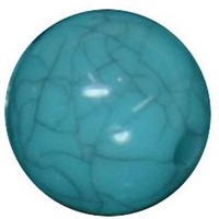 12mm Solid Turquoise Crackle Bead