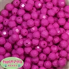 12mm Solid Hot Pink Faceted Acrylic Bubblegum Beads