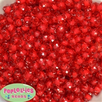 12mm Clear Red Star Shaped Beads 40pc