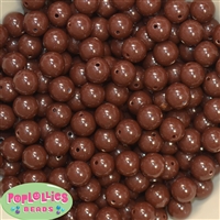 12mm Brown Solid Acrylic Bubblegum Beads