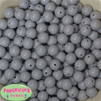 12mm Light Gray Acrylic Bubblegum Beads